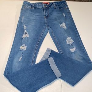 Wax Jeans Ripped Skinny Jeans